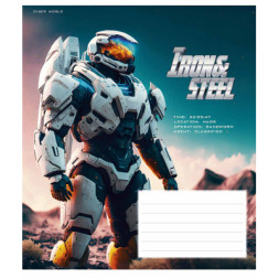 Зошит Школярик Iron&amp;Steel 12 аркушів клітинка (012-3284K)