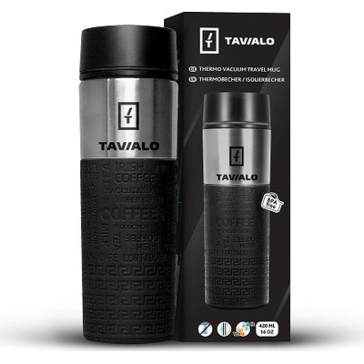 Термокружка Tavialo + 2 ущільнювальних кільця 420 мл Чорний (190420101)