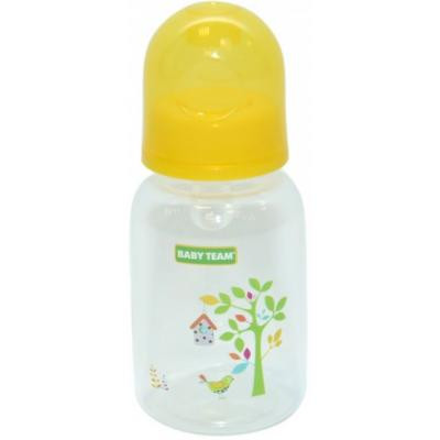 Пляшечка для годування Baby Team з силікон.соскою 125 мл 0+ жовта (1400_желтый)