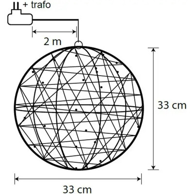 Прикраса декоративна Luca Lighting Куля Шампань D33 см 80 led (8718861662719)