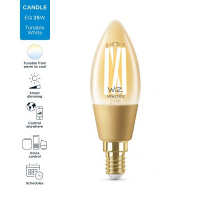 Розумна лампочка WiZ E14 4.9W (25W 370Lm) C35 2000-5000K філаментна Wi-Fi (929003017701)