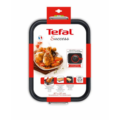 Лист для випікання Tefal Success,з ручками, прямокутна, 27х37см, алюміній, чорний (J1605902)
