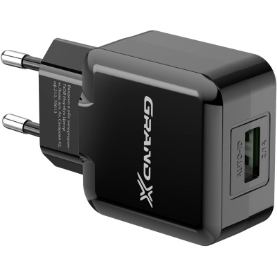 Зарядний пристрій Grand-X 1*USB, 2,1A, Black, + cable USB -&gt; Lightning, Cu, 2.1А, 1m (CH03LTB)
