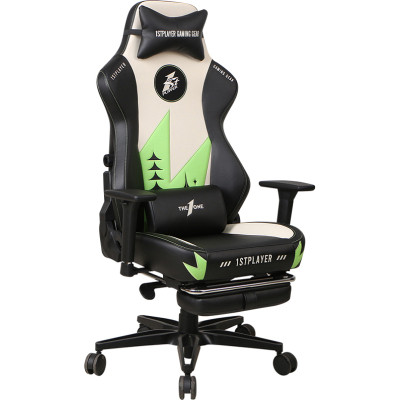 Крісло ігрове 1stPlayer Duke Black-White-Green (Duke BlackWhiteGreen)
