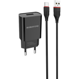 Зарядний пристрій BOROFONE BA20A Sharp charger set(Type-C) Black (BA20ACB)