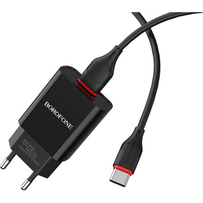 Зарядний пристрій BOROFONE BA20A Sharp charger set(Type-C) Black (BA20ACB)