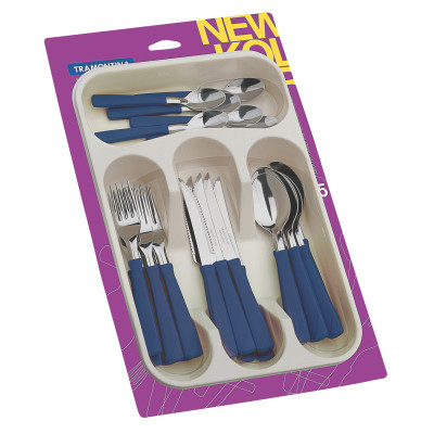 Набір столових приборів Tramontina New Kolor 25 предметів в лотку Синій (23198/175)