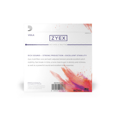 Струни для альта D&#039;Addario ZYEX Viola String Set (Long Scale, Medium Tension) (DZ410 LM)