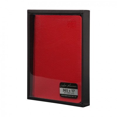 Тижневик Leo planner А5 датований 2026 &quot;Vitto&quot;, м‘який, червоний, 368 сторінок (252643)