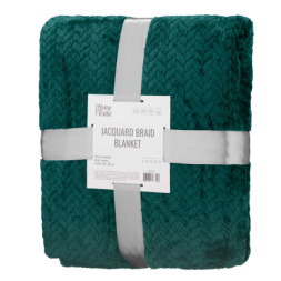 Плед Ardesto Jacquard Braid 160х200см, 100% поліестер, смарагдовий (ART0207JB)