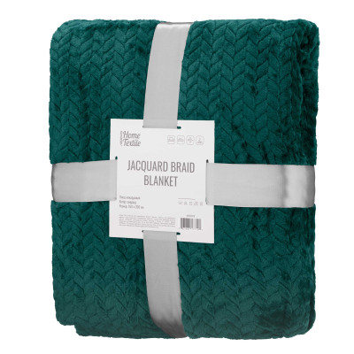 Плед Ardesto Jacquard Braid 160х200см, 100% поліестер, смарагдовий (ART0207JB)