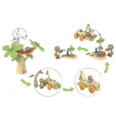 Ігровий набір Hape дерев&#039;яний Електрокар для садіння дерев (E3417)
