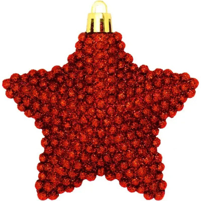 Ялинкова іграшка Christmas House Пластикові Зірки 6 шт Червоні (8718861623925)