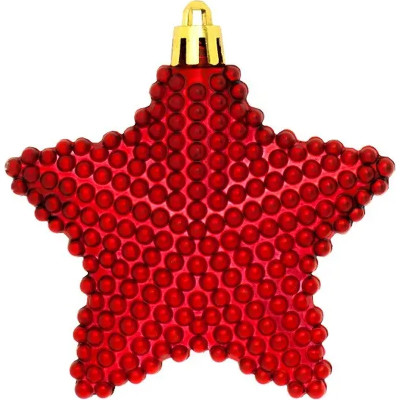 Ялинкова іграшка Christmas House Пластикові Зірки 6 шт Червоні (8718861623925)