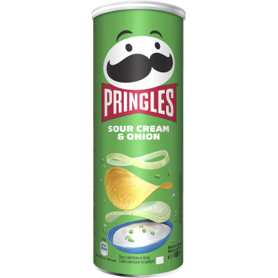 Чіпси Pringles Sour Cream&amp;Onion Сметана-цибуля 165 г (5053990101597)