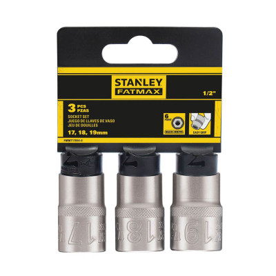 Набір головок Stanley орцевих 1/2&quot; Maxi Drive, із шестигранним профілем, 3 шт: 17, 18, 19 мм. (FMMT17094-0)