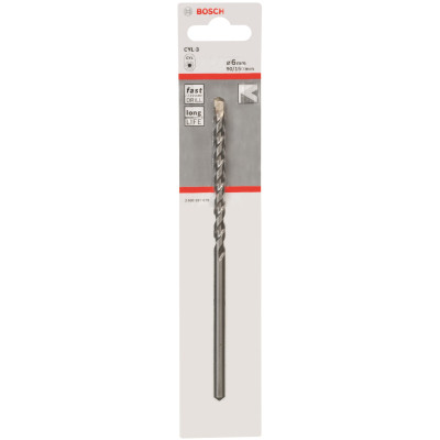 Свердло Bosch по бетону CYL-3, 6х90х150мм SilverPercussion (2.608.597.679)