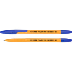 Ручка кулькова Economix YELLOW PEN 0,5 мм. Корпус жовтий, пише синім (E10187-02)
