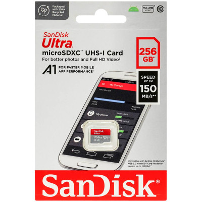 Карта пам&#039;яті SanDisk 256GB microSD class 10 UHS-I Ultra (SDSQUAC-256G-GN6MN)