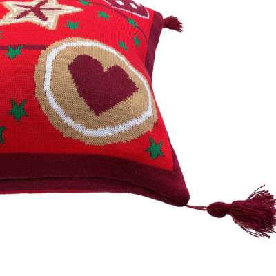 Наволочка Прованс в&#039;язана Печиво 45х45 см Червона (23102)