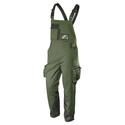 Напівкомбінезон робочий Neo Tools CAMO Olive, розмір L (52), 255 г/м2, потрійні шви, оливкова (81-242-L)