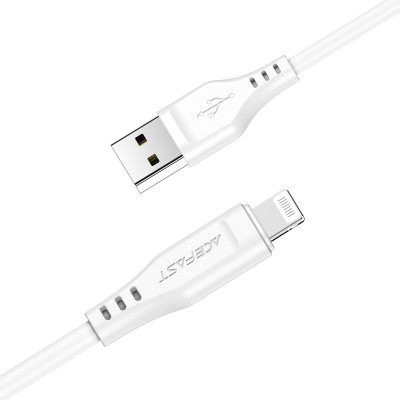 Дата кабель USB 2.0 AM to Lightning 1.2m 2.4A TPE C3-02 White Acefast (6974316280835)