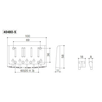 Бридж для гітари Gotoh 404BO-5 B