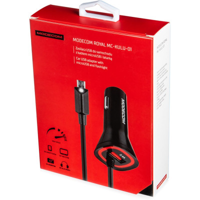 Зарядний пристрій Modecom USB 2.4A + cable Micro USB Royal KULU-01 (ZT-MC-KULU-01)