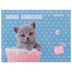 Зошит Kite для нот Studio Pets А5, 20 аркушів (SP24-405)