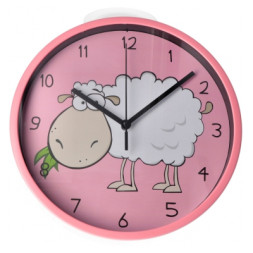 Настінний годинник Optima Little Lamb пластиковий, рожевий (O52104)