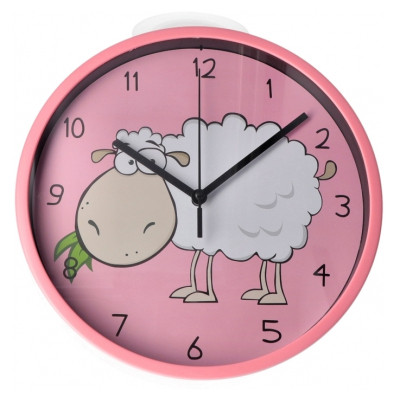 Настінний годинник Optima Little Lamb пластиковий, рожевий (O52104)