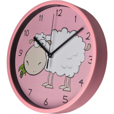 Настінний годинник Optima Little Lamb пластиковий, рожевий (O52104)