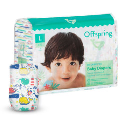 Підгузки Offspring Willy the Whale, розмір L, 9-13 кг, 36 шт. (DP-OI-FAT-L36P-WTW)