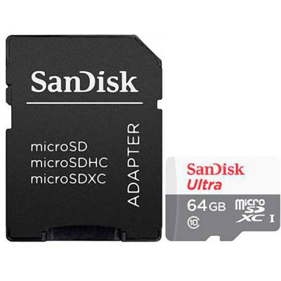 Карта пам&#039;яті SanDisk 64GB microSD class 10 Ultra Light (SDSQUNR-064G-GN3MA)