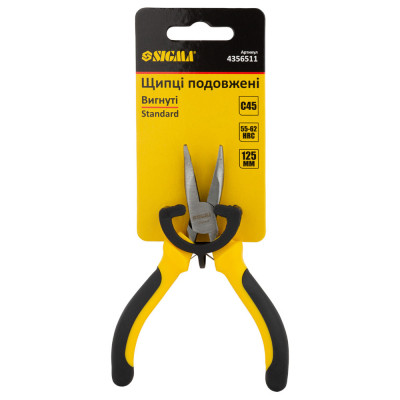 Плоскогубці Sigma довгогубці вигнуті 125мм Standard (4356511) (4356511)