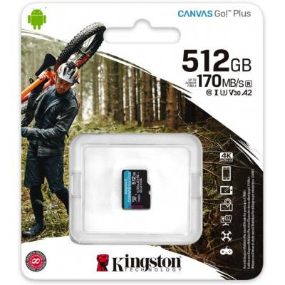 Карта пам&#039;яті Kingston 512GB microSDXC class 10 UHS-I/U3 Canvas Go Plus (SDCG3/512GBSP)