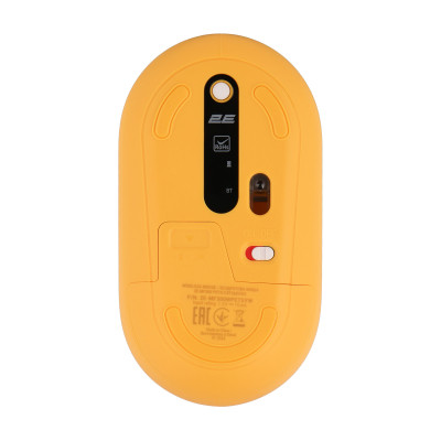 Мишка 2E MF300 PETSCATS&amp;DOGS Silent Wireless/Bluetooth Yellow (2E-MF300WPETSYW)