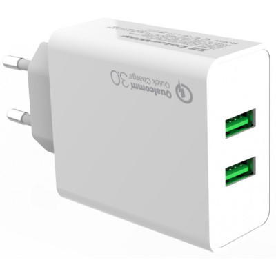 Зарядний пристрій ColorWay 2USB Quick Charge 3.0 (36W) (CW-CHS017Q-WT)