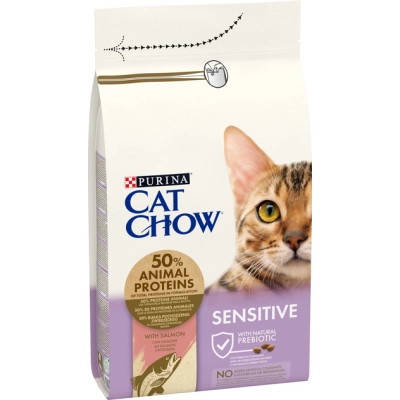 Сухий корм для кішок Purina Cat Chow Sensitive з лососем 1.5 кг (7613035394131)