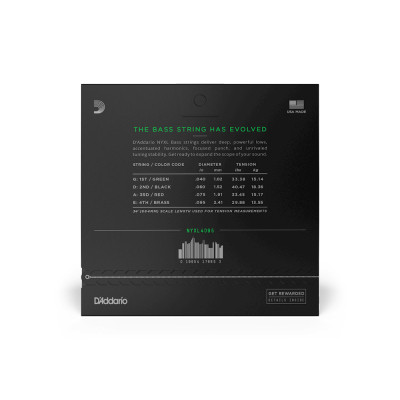 Струни для гітари D&#039;Addario NYXL Bass Super Light (40-95) (NYXL4095)