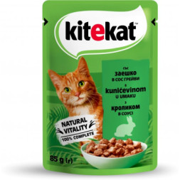 Вологий корм для кішок Kitekat з кроликом у соусі 85 г (5900951307324)