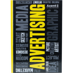 Книга записна Axent Colors А4, 80 аркушів, клітинка, жовта (8421-06-A)
