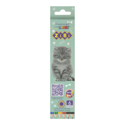 Олівці кольорові ZiBi Dogs&amp;Cats шестигранні 6 кольорів (ZB.2426)