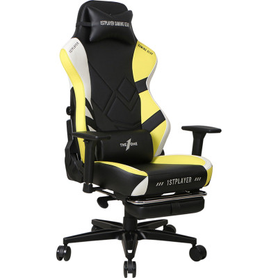 Крісло ігрове 1stPlayer Duke Black-White-Yellow (Duke BlackWhiteYellow)