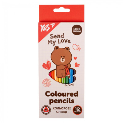 Олівці кольорові Yes Line Friends 12 кол (290705)