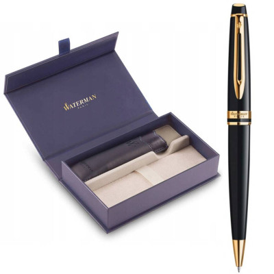 Ручка кулькова Waterman EXPERT Black GT  BP + чохол + подар.упаковка GIFT24 (20 021b24)