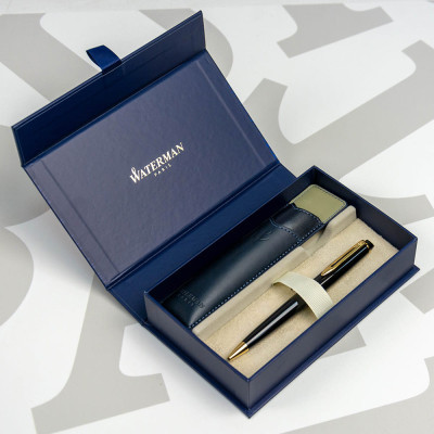 Ручка кулькова Waterman EXPERT Black GT  BP + чохол + подар.упаковка GIFT24 (20 021b24)