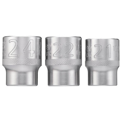 Набір головок Stanley торцевих 1/2&quot; Maxi Drive, з шестигранним профілем, 3 шт: 21, 22, 24 мм. (FMMT17095-0)