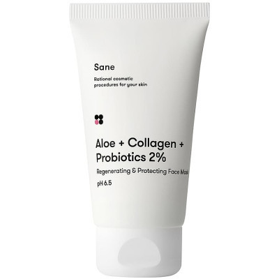 Маска для обличчя Sane Aloe + Collagen + Probiotics 2% Regenerating &amp; Protecting Face Mask 75 мл (4820266830199)