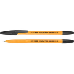 Ручка кулькова Economix YELLOW PEN 0,5 мм. Корпус жовтий, пише чорним (E10187-01)